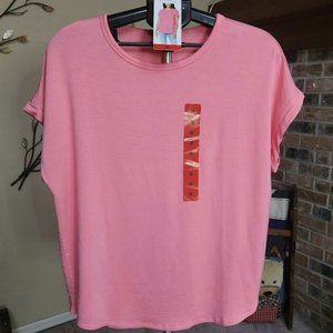 NWT Buffalo David Bitton punch pink soft lightweight french terry top sz medium
